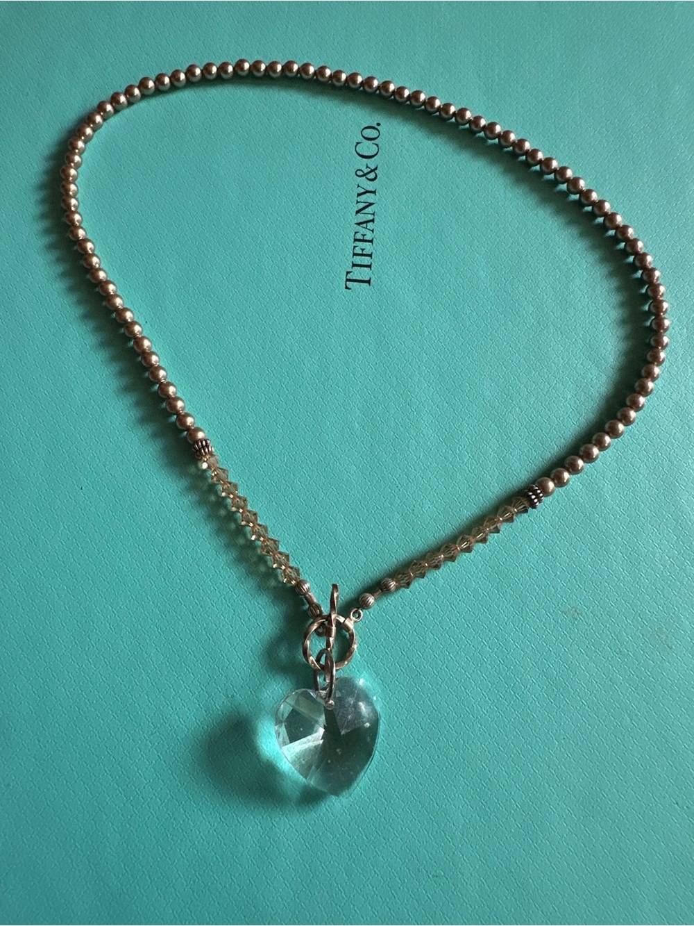 Vintage Swarovski Strass Crystal head Sterling Bead Necklace